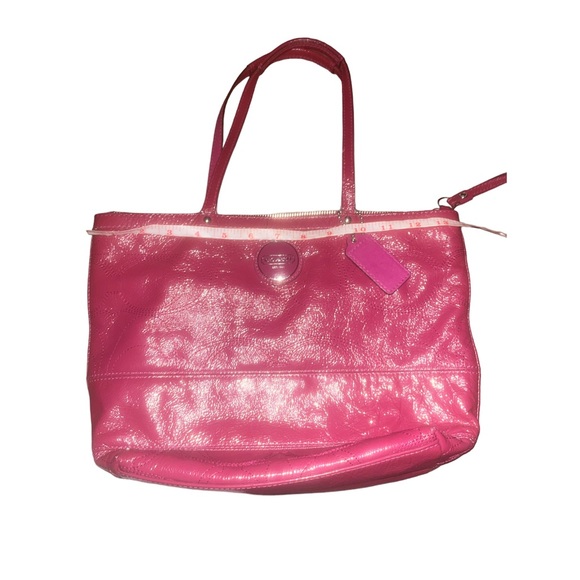Coach Berry Pink Patent Leather Stitch C Signature - Picture 11 of 12